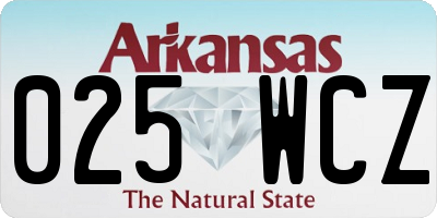 AR license plate 025WCZ