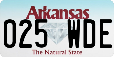 AR license plate 025WDE