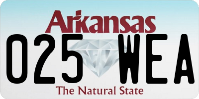 AR license plate 025WEA
