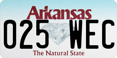 AR license plate 025WEC