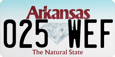 AR license plate 025WEF
