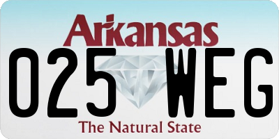 AR license plate 025WEG