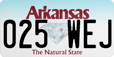 AR license plate 025WEJ