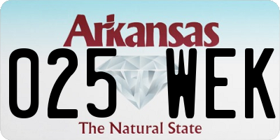 AR license plate 025WEK