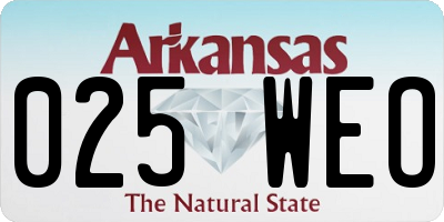 AR license plate 025WEO