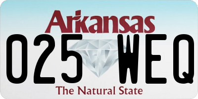 AR license plate 025WEQ