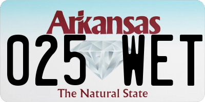 AR license plate 025WET