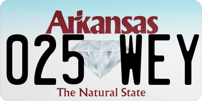 AR license plate 025WEY