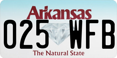 AR license plate 025WFB