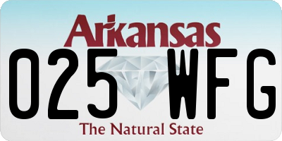 AR license plate 025WFG