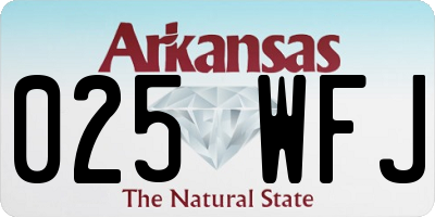 AR license plate 025WFJ
