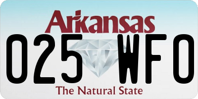 AR license plate 025WFO
