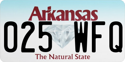 AR license plate 025WFQ