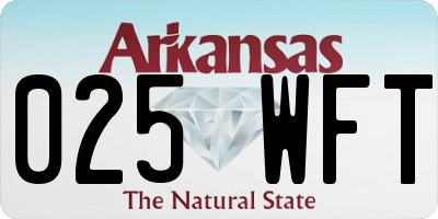 AR license plate 025WFT