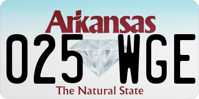 AR license plate 025WGE