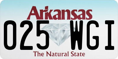 AR license plate 025WGI