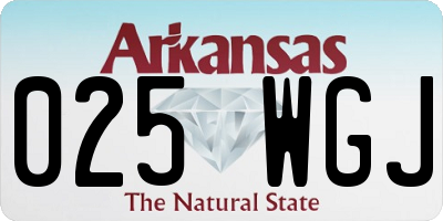 AR license plate 025WGJ