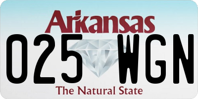 AR license plate 025WGN