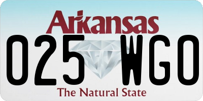 AR license plate 025WGO