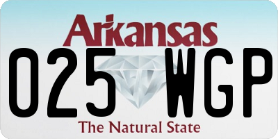 AR license plate 025WGP