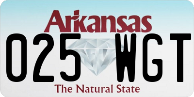 AR license plate 025WGT