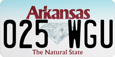 AR license plate 025WGU