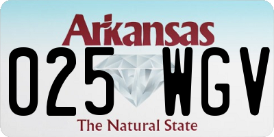 AR license plate 025WGV