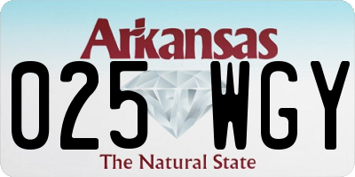 AR license plate 025WGY