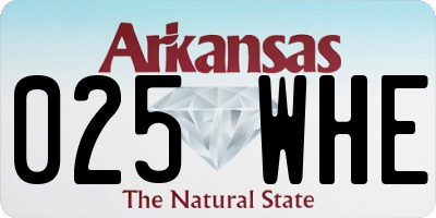 AR license plate 025WHE