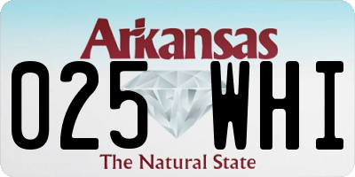 AR license plate 025WHI