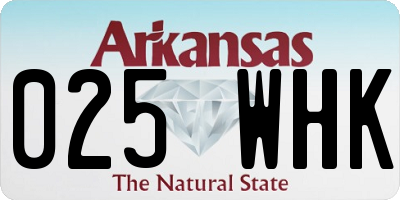 AR license plate 025WHK