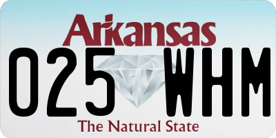 AR license plate 025WHM