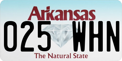 AR license plate 025WHN