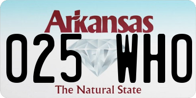 AR license plate 025WHO