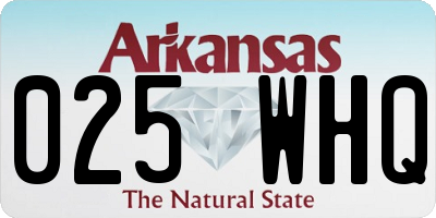 AR license plate 025WHQ