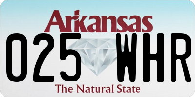 AR license plate 025WHR