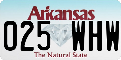 AR license plate 025WHW
