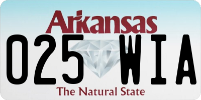 AR license plate 025WIA