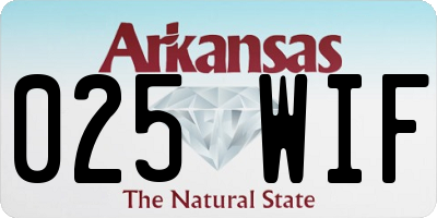AR license plate 025WIF
