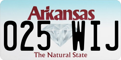 AR license plate 025WIJ