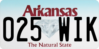 AR license plate 025WIK