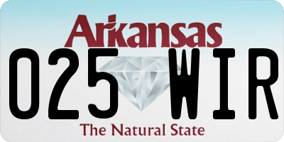 AR license plate 025WIR