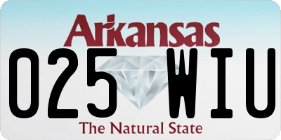 AR license plate 025WIU