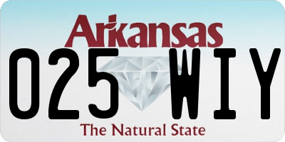 AR license plate 025WIY