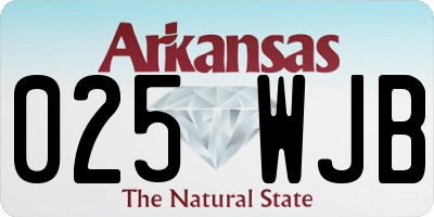 AR license plate 025WJB