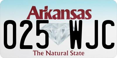 AR license plate 025WJC