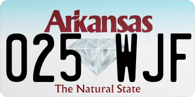 AR license plate 025WJF