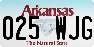 AR license plate 025WJG