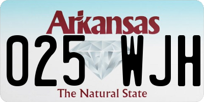 AR license plate 025WJH