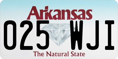 AR license plate 025WJI